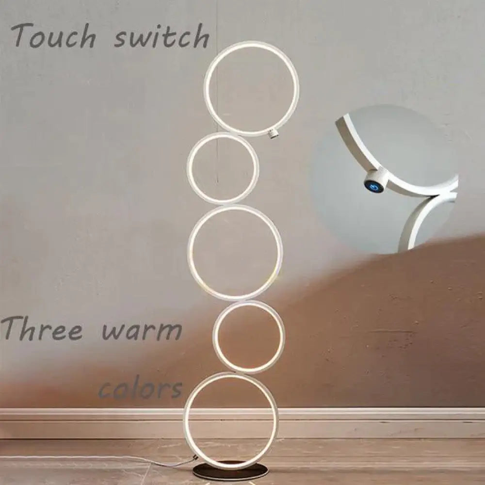 Modern Minimalist Led Ring Floor Lights Lighting Art Deco Home Touch Switch Standing Lamp For