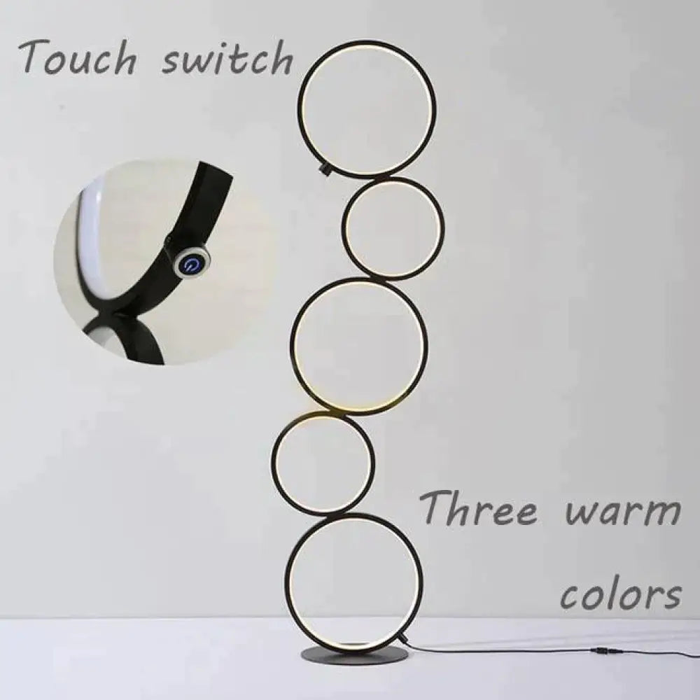 Modern Minimalist Led Ring Floor Lights Lighting Art Deco Home Touch Switch Standing Lamp For