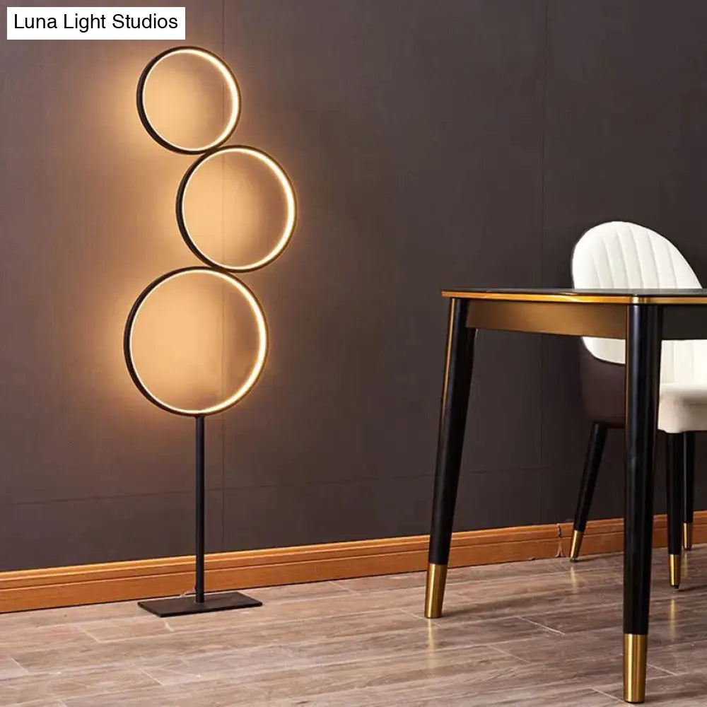 Modern Minimalist Led Ring Floor Lights Lighting Art Deco Home Touch Switch Standing Lamp For