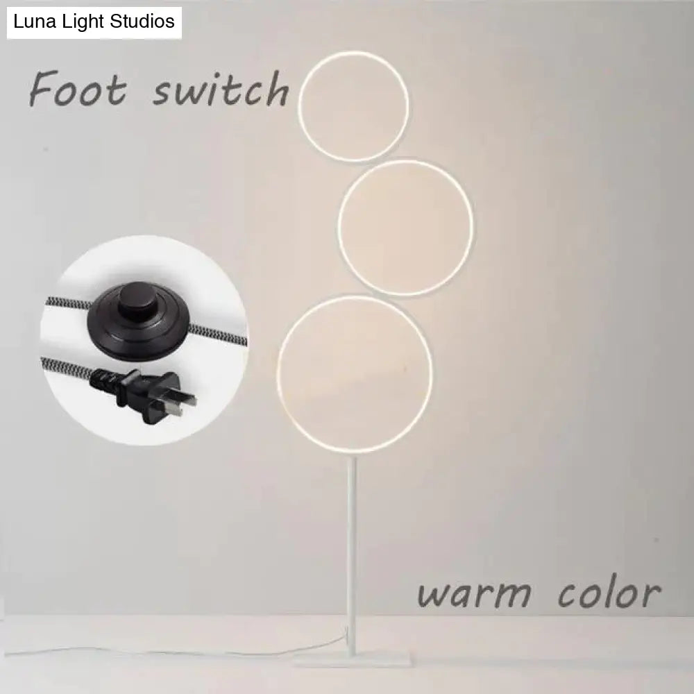 Modern Minimalist Led Ring Floor Lights Lighting Art Deco Home Touch Switch Standing Lamp For Living