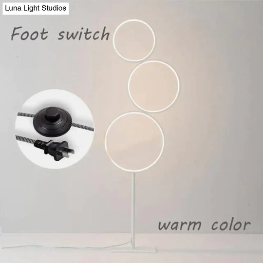 Modern Minimalist Led Ring Floor Lights Lighting Art Deco Home Touch Switch Standing Lamp For Living