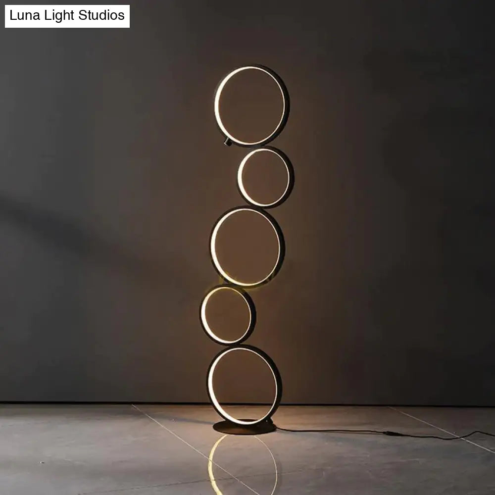 Modern Minimalist Led Ring Floor Lights Lighting Art Deco Home Touch Switch Standing Lamp For