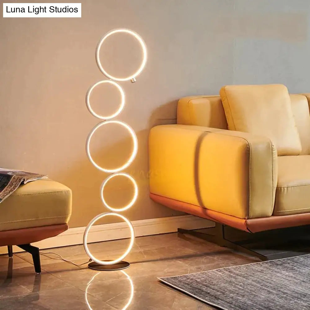 Modern Minimalist Led Ring Floor Lights Lighting Art Deco Home Touch Switch Standing Lamp For