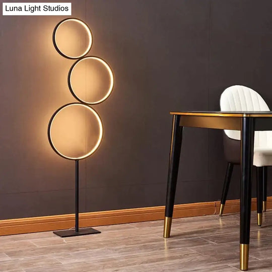 Modern Minimalist Led Ring Floor Lights Lighting Art Deco Home Touch Switch Standing Lamp For Living