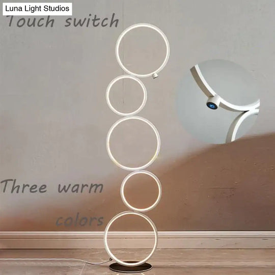 Modern Minimalist Led Ring Floor Lights Lighting Art Deco Home Touch Switch Standing Lamp For Living