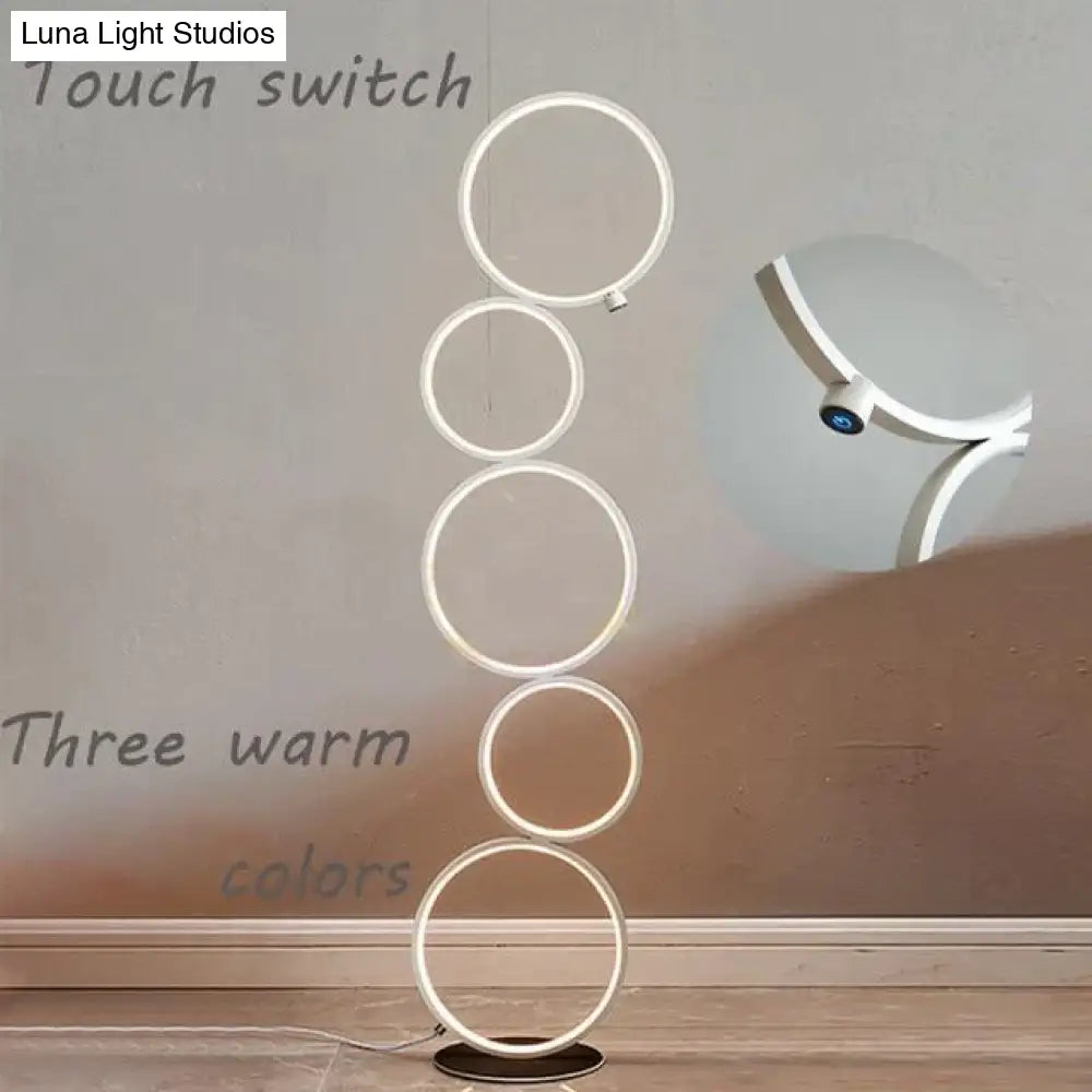 Modern Minimalist Led Ring Floor Lights Lighting Art Deco Home Touch Switch Standing Lamp For Living