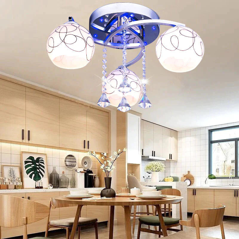 Modern Minimalist Living Room Crystal Fashion Restaurant Creative Ceiling Lamp