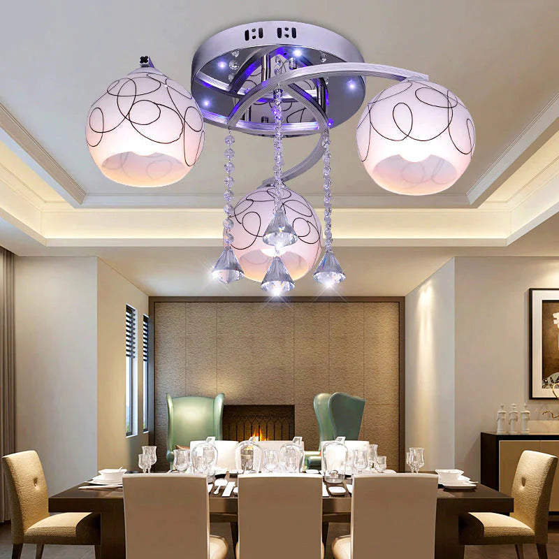 Modern Minimalist Living Room Crystal Fashion Restaurant Creative Ceiling Lamp