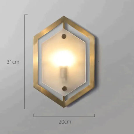 Modern Minimalist Luxury Hexagonal Copper Wall Lamp Does not contain a light source Copper Wall Lamps