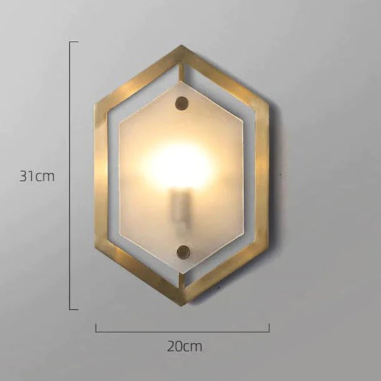 Modern Minimalist Luxury Hexagonal Copper Wall Lamp