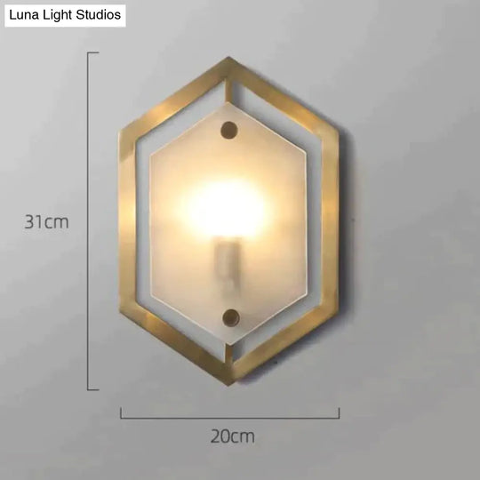 Modern Minimalist Luxury Hexagonal Copper Wall Lamp Does Not Contain A Light Source Lamps