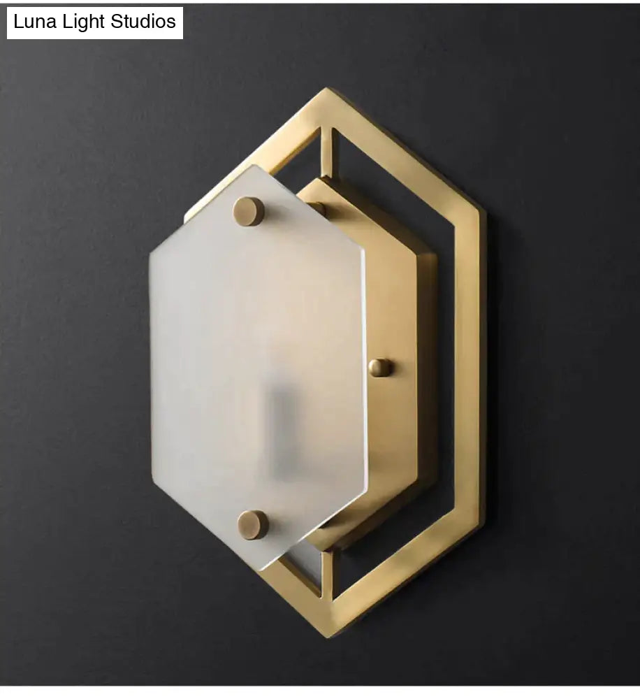 Modern Minimalist Luxury Hexagonal Copper Wall Lamp Lamps