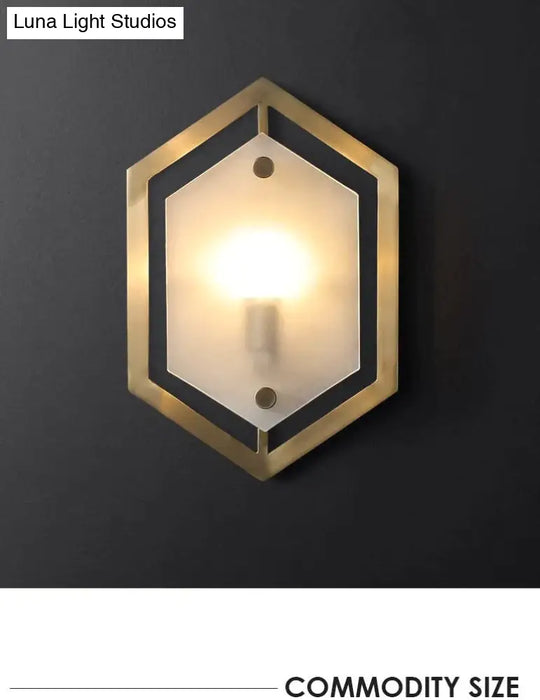 Modern Minimalist Luxury Hexagonal Copper Wall Lamp Lamps