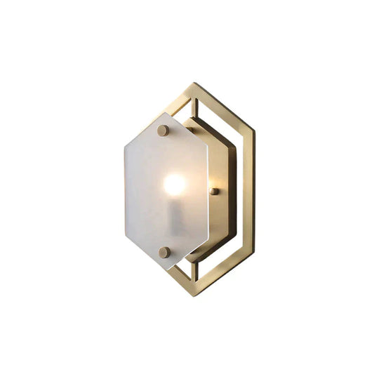 Modern Minimalist Luxury Hexagonal Copper Wall Lamp Lamps