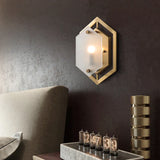 Modern Minimalist Luxury Hexagonal Copper Wall Lamp Lamps