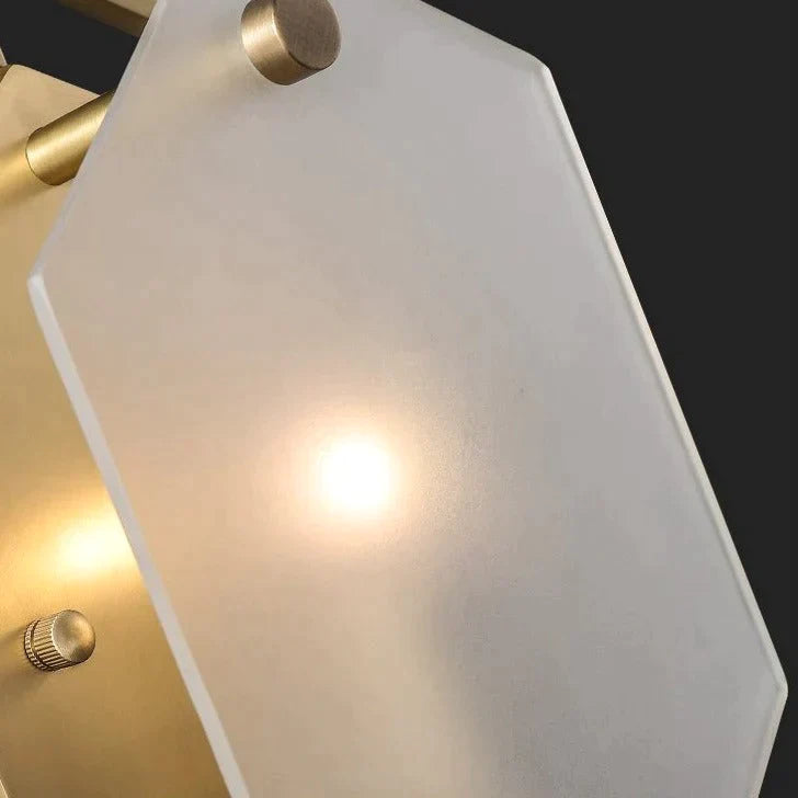 Modern Minimalist Luxury Hexagonal Copper Wall Lamp Lamps