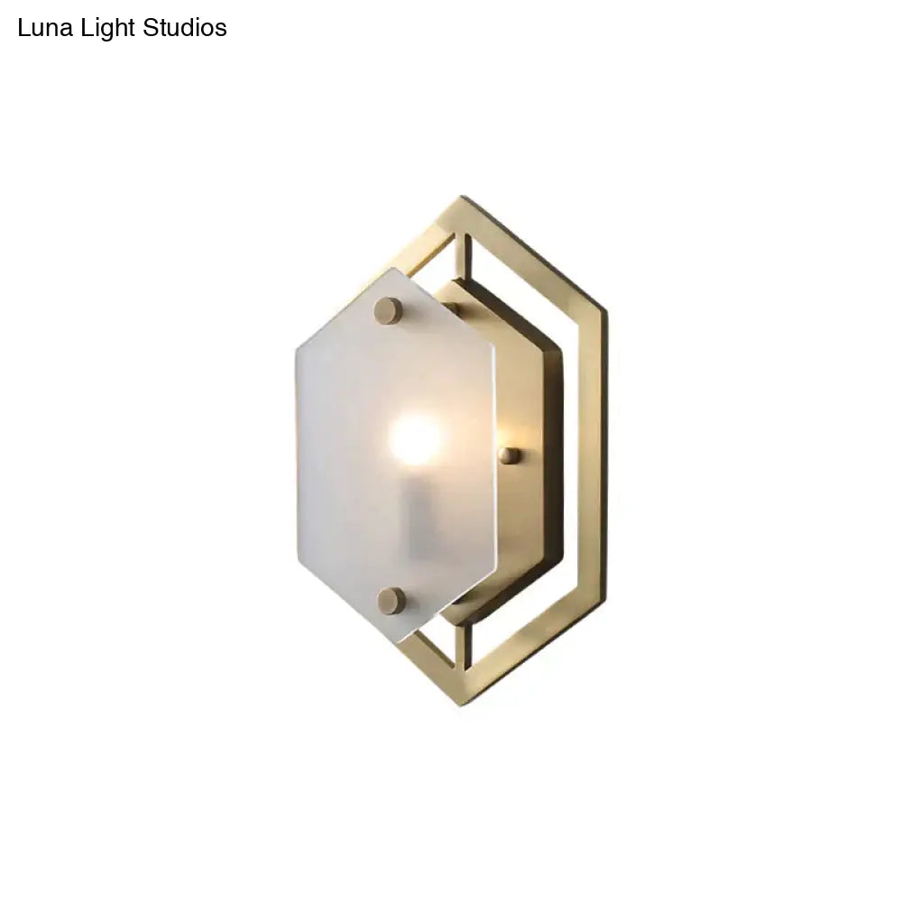 Modern Minimalist Luxury Hexagonal Copper Wall Lamp Lamps