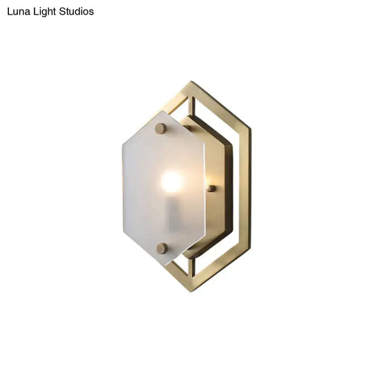 Modern Minimalist Luxury Hexagonal Copper Wall Lamp Lamps