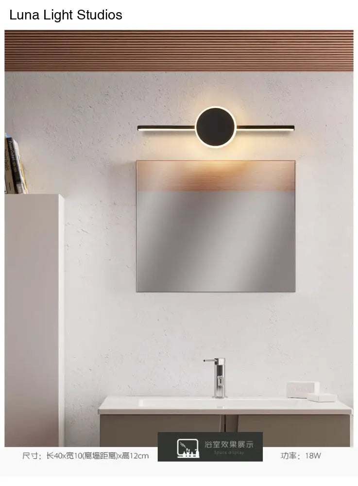 Modern Minimalist Metal Single Vanity Light - Linear Wall Fixture