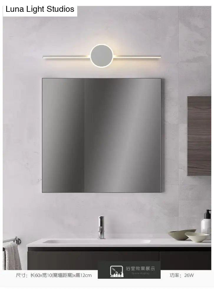 Modern Minimalist Metal Single Vanity Light - Linear Wall Fixture