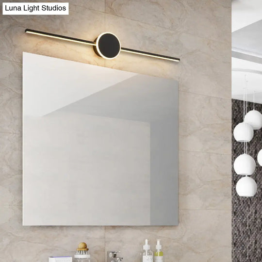 Modern Minimalist Metal Single Vanity Light - Linear Wall Fixture