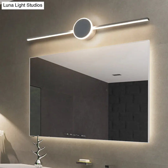 Modern Minimalist Metal Single Vanity Light - Linear Wall Fixture