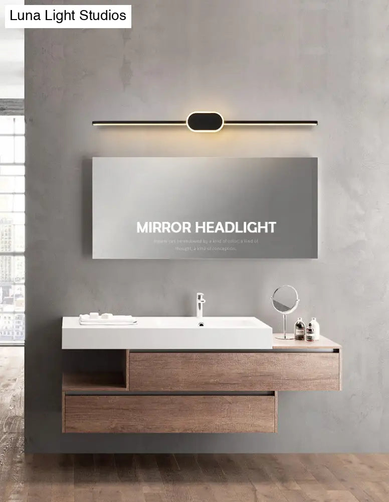 Modern Minimalist Metal Single Vanity Light - Linear Wall Fixture