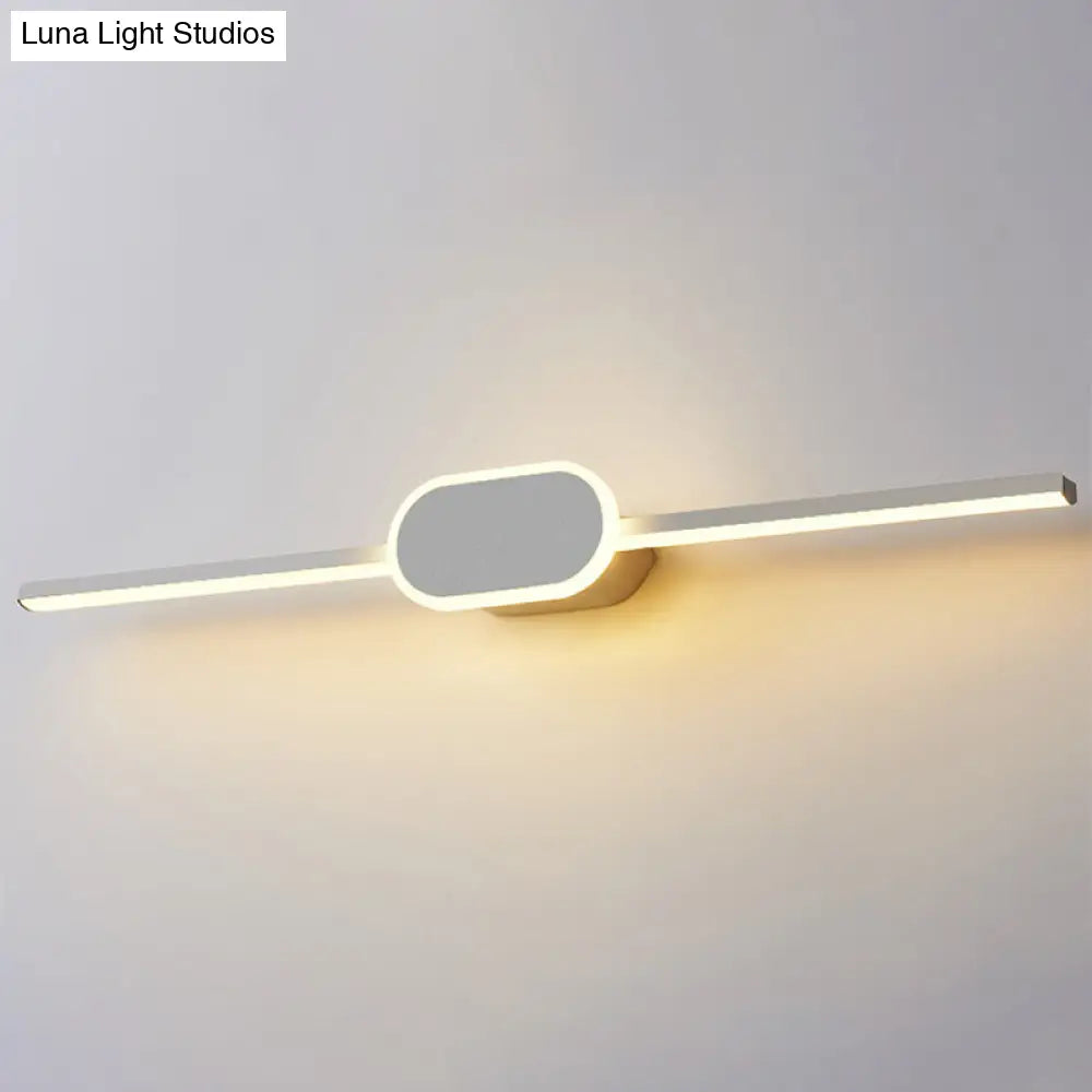 Modern Minimalist Metal Single Vanity Light - Linear Wall Fixture