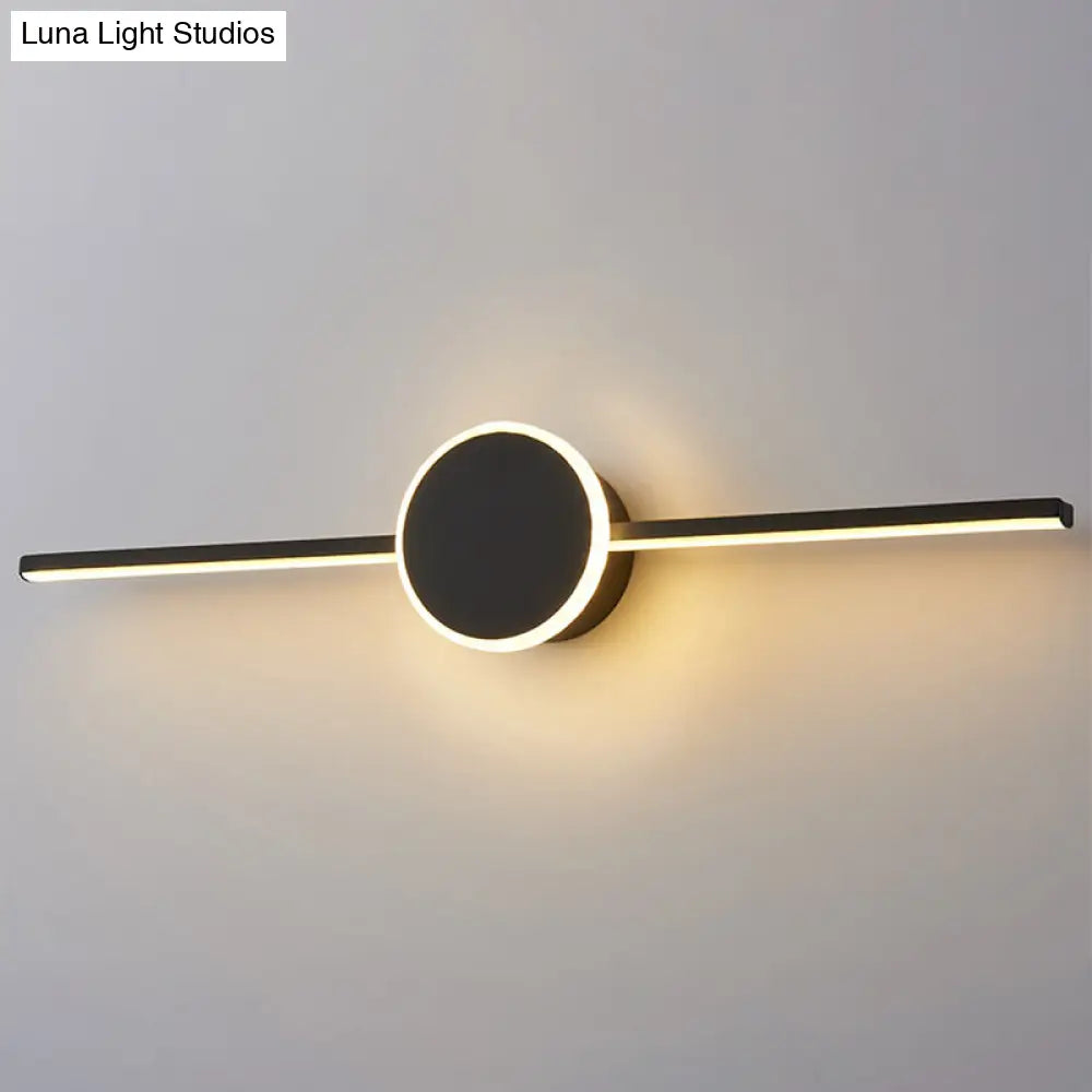 Modern Minimalist Metal Single Vanity Light - Linear Wall Fixture