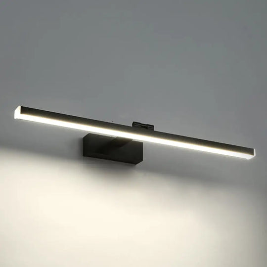 Modern Minimalist Metal Vanity Wall Light Fixture - Armed Single Black / 16 Natural