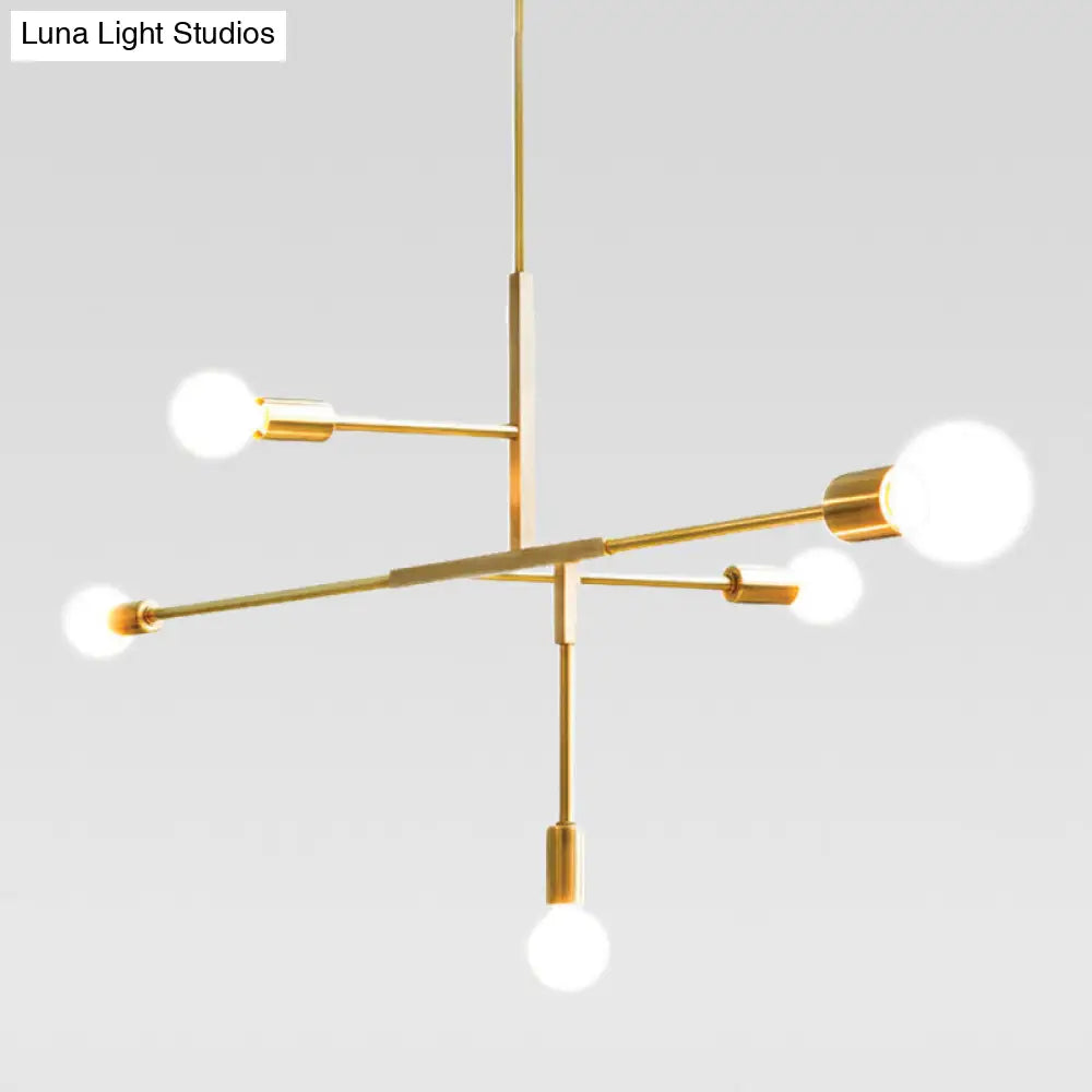 Modern Minimalist Molecular White Glass Chandelier - 5-Light Ceiling Fixture