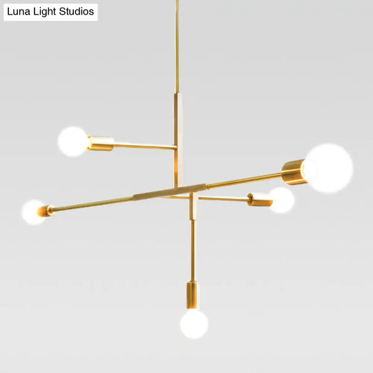 Modern Minimalist Molecular White Glass Chandelier - 5-Light Ceiling Fixture