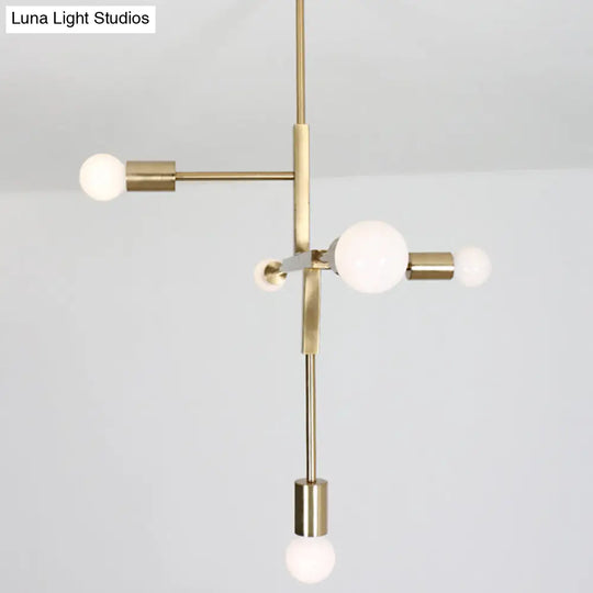 Modern Minimalist Molecular White Glass Chandelier - 5-Light Ceiling Fixture