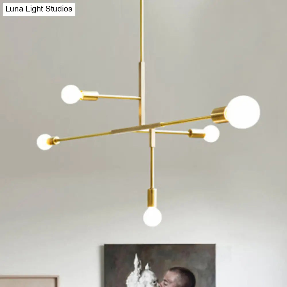 Modern Minimalist Molecular White Glass Chandelier - 5-Light Ceiling Fixture