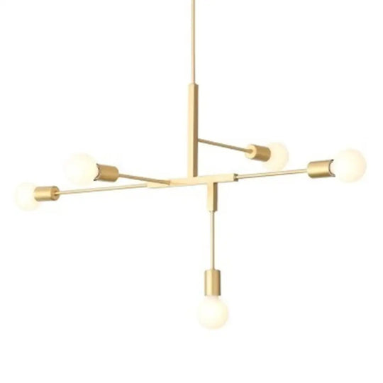 Modern Minimalist Molecular White Glass Chandelier - 5-Light Ceiling Fixture Gold