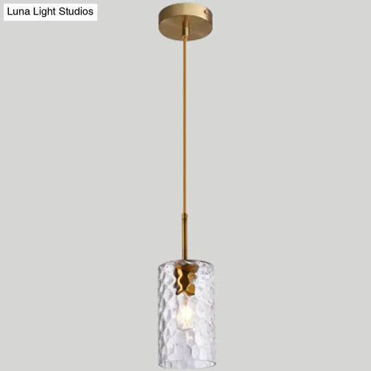 Minimalist Glass Pendant Lamp - Modern Ripple Design For Dining Room Clear