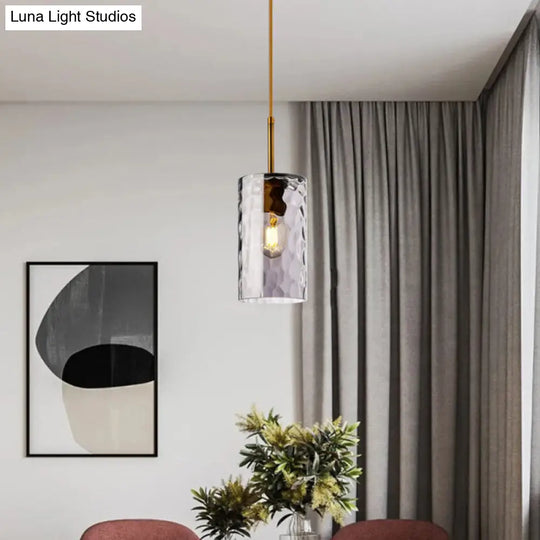 Minimalist Glass Pendant Lamp - Modern Ripple Design For Dining Room