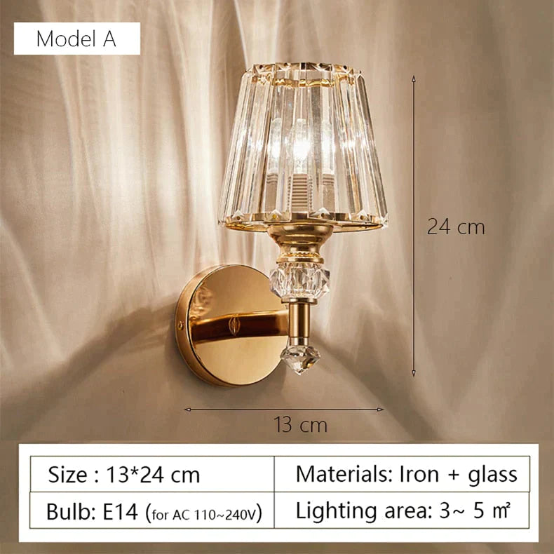 Modern Minimalist Wall Lamp With Glass Shade For Bedside Lighting Living Room A Light