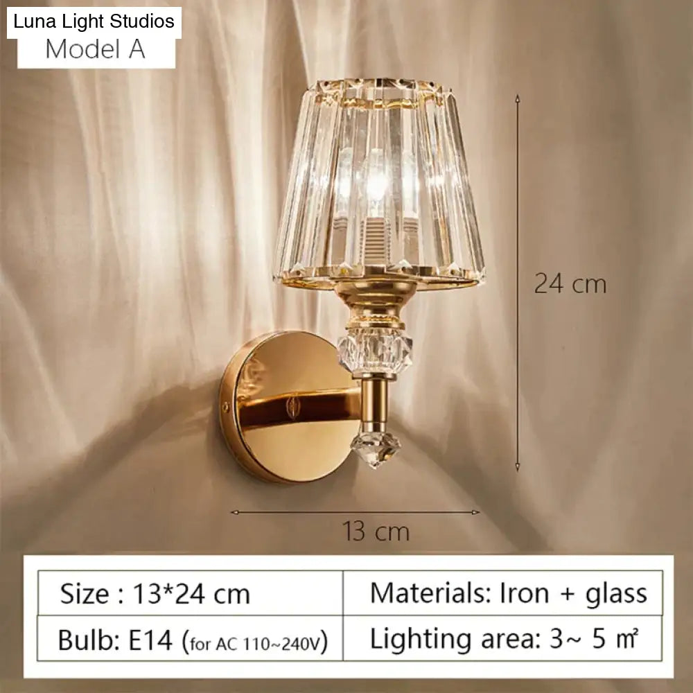 Modern Minimalist Wall Lamp With Glass Shade For Bedside Lighting Living Room Light