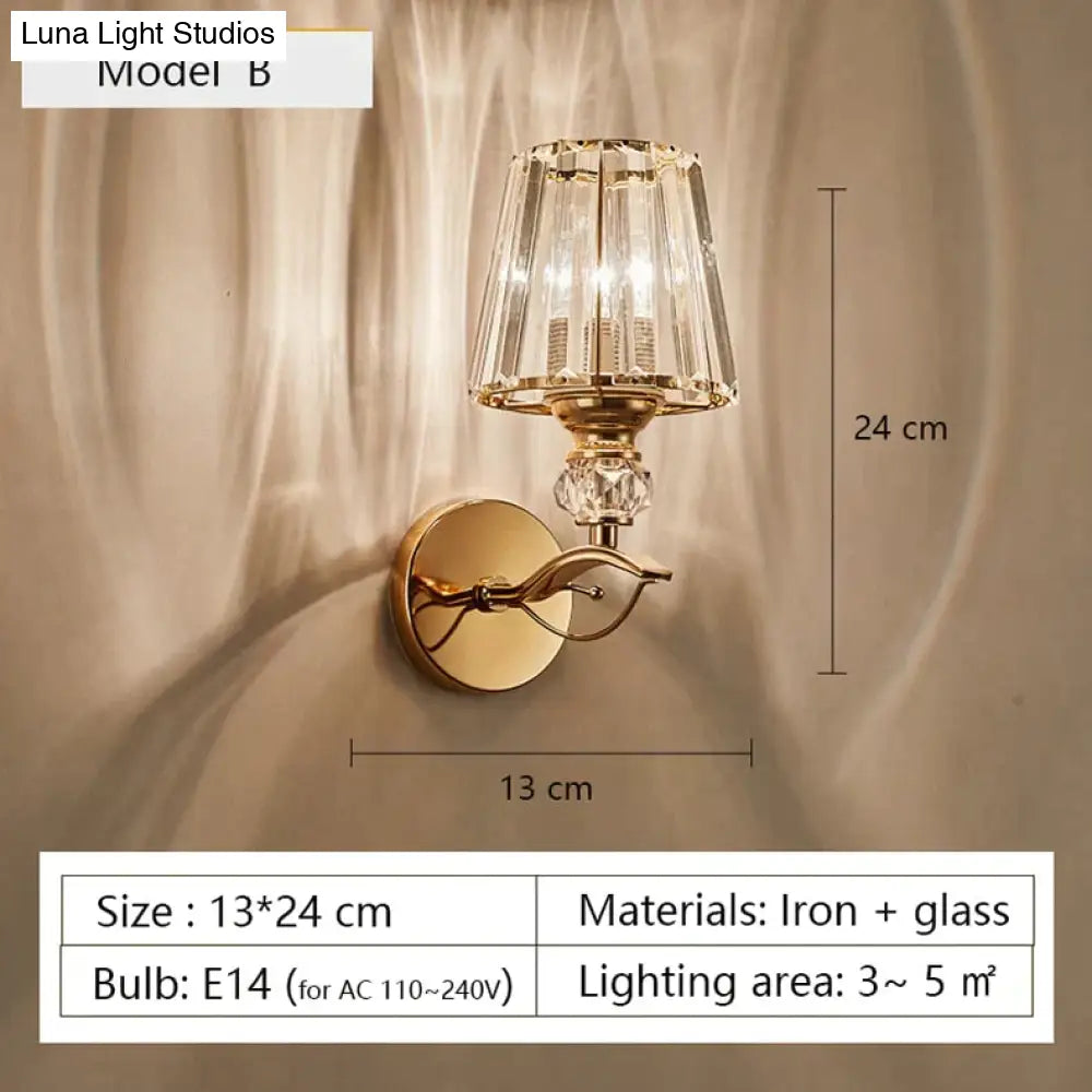 Modern Minimalist Wall Lamp With Glass Shade For Bedside Lighting Living Room Light