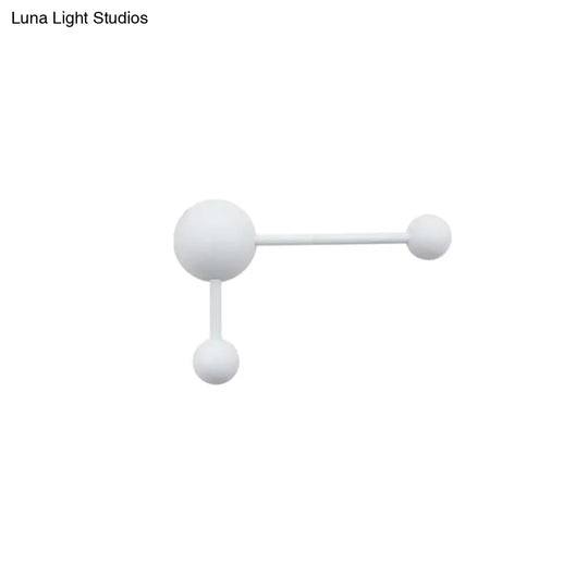 Modern Molecular Acrylic Wall Sconce For Bedroom With 1/2 Lights White Reading Lamp In Warm/White