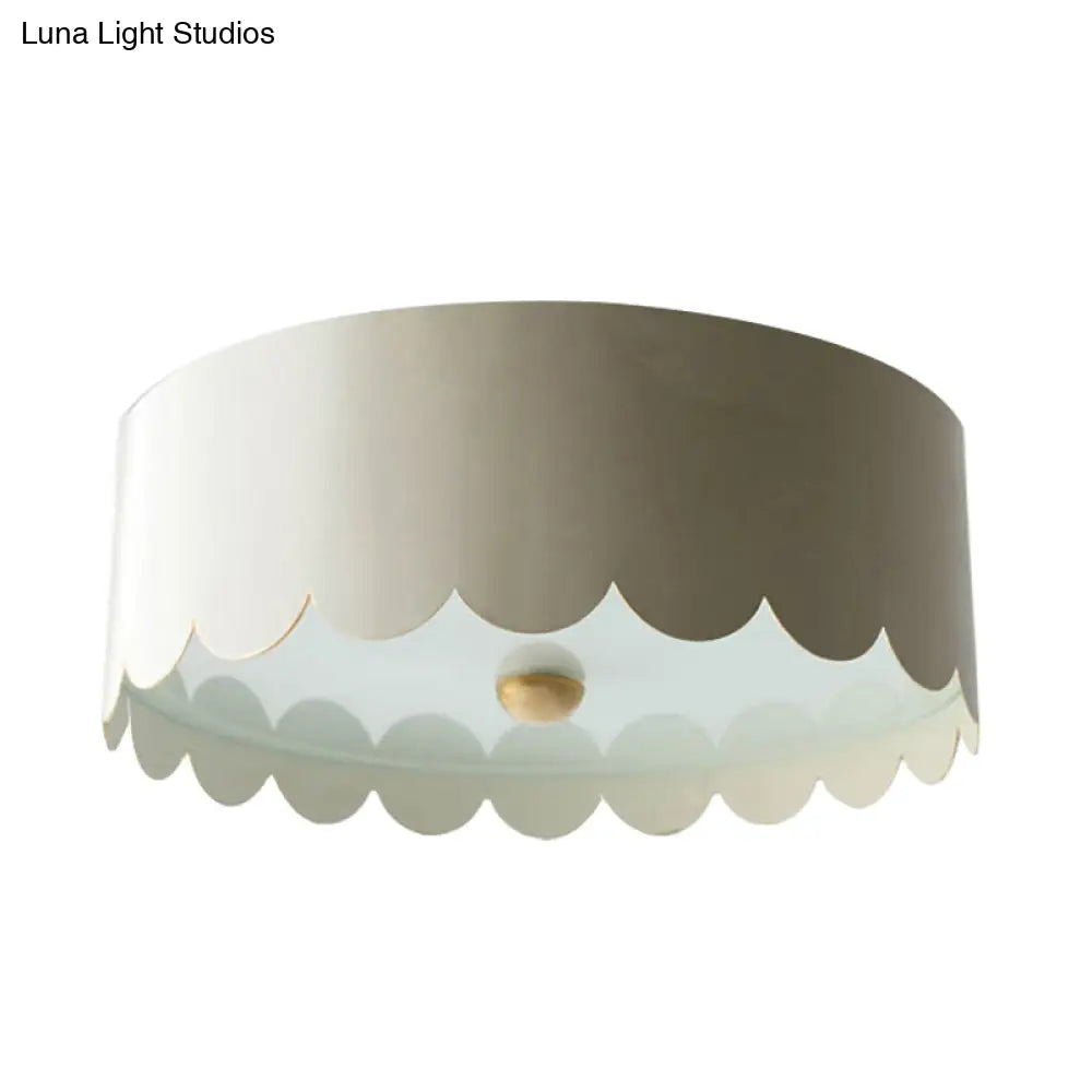 Modern Monochromatic Round Flush Mount Ceiling Light For Bedrooms With Acrylic Fixture