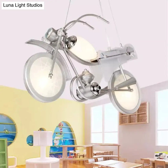 Modern Monochrome Bicycle Pendant Light - Stylish Metal Hanging For Shop