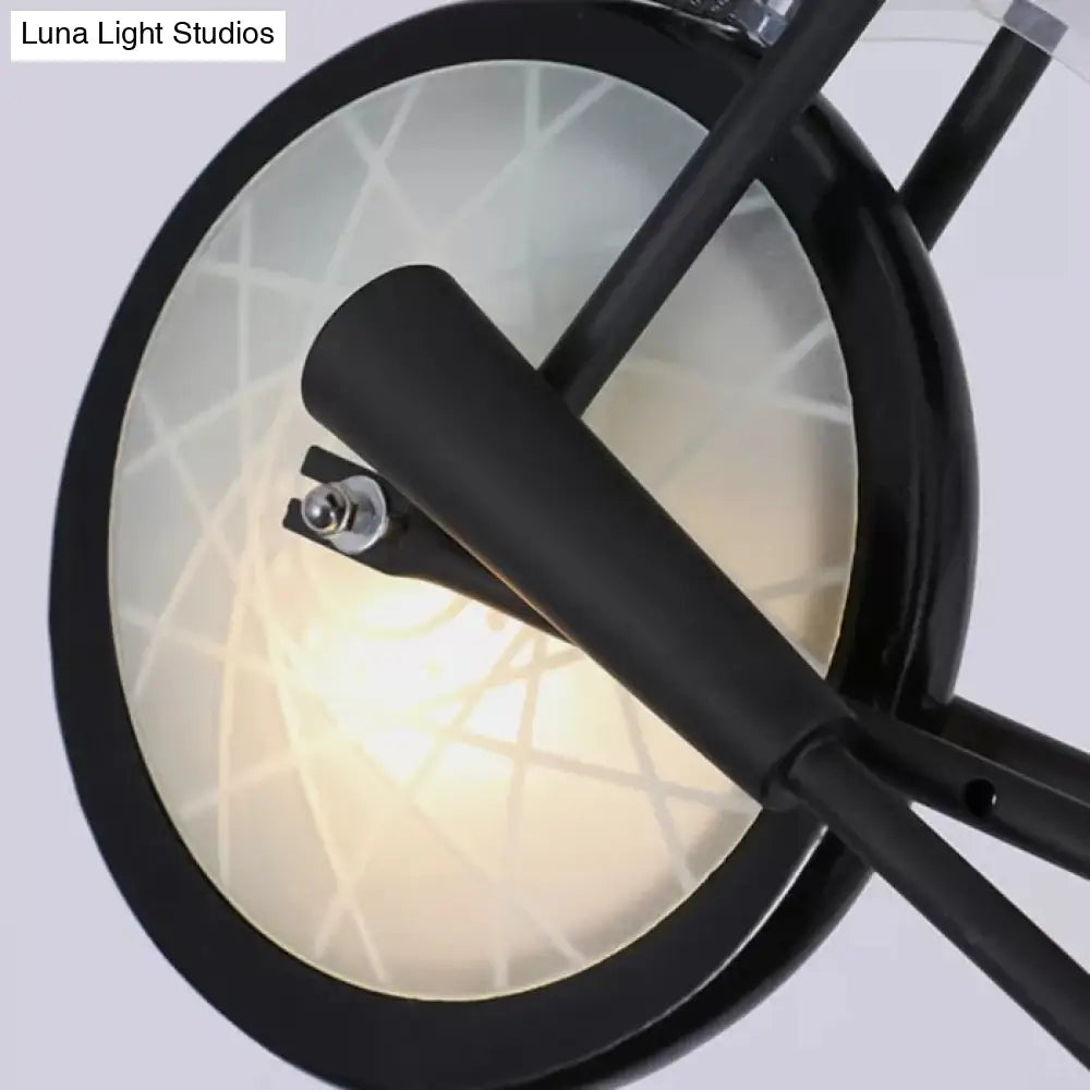 Modern Monochrome Bicycle Pendant Light - Stylish Metal Hanging For Shop