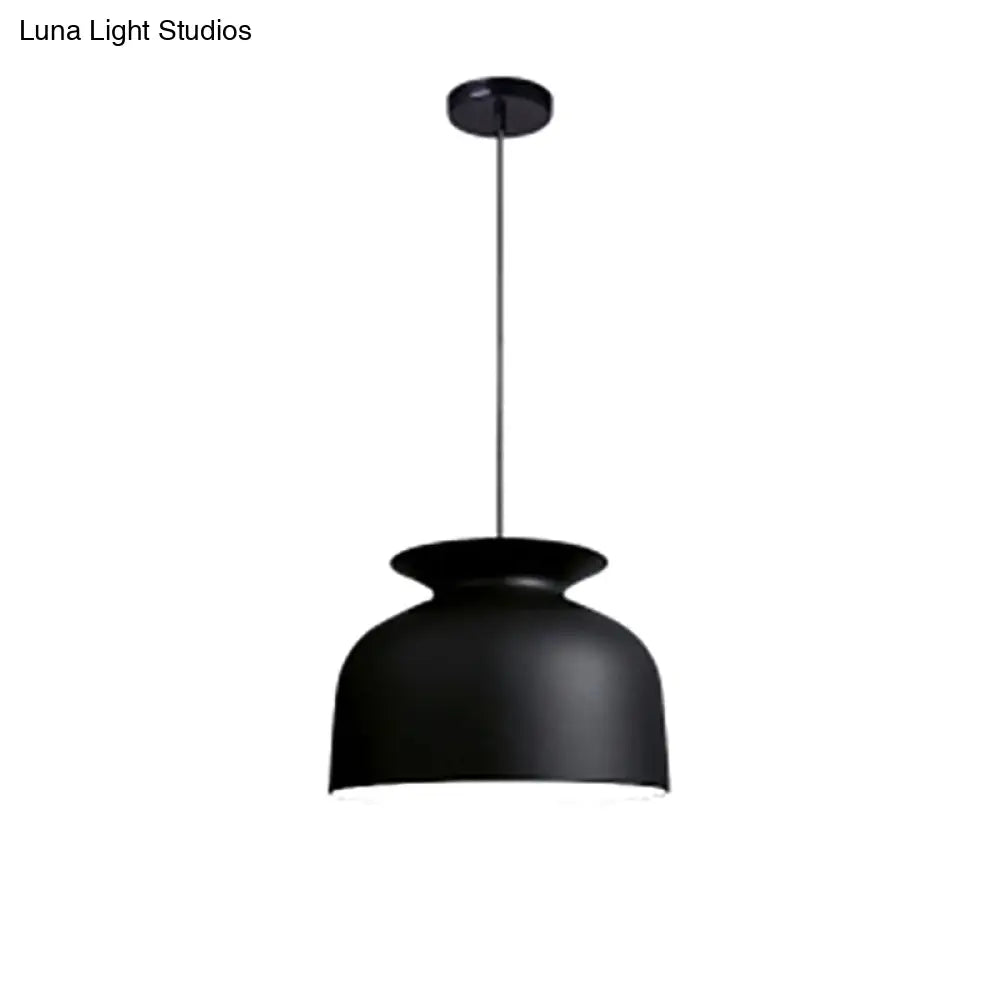 Modern Monochrome Metal Pendant Lamp With Hotel Restaurant Bowl Design