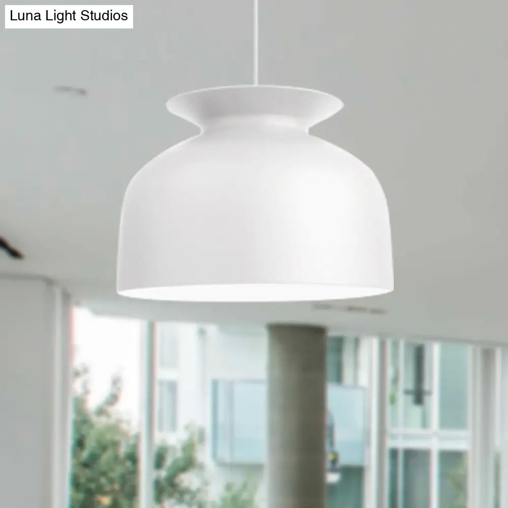 Modern Monochrome Metal Pendant Lamp With Hotel Restaurant Bowl Design