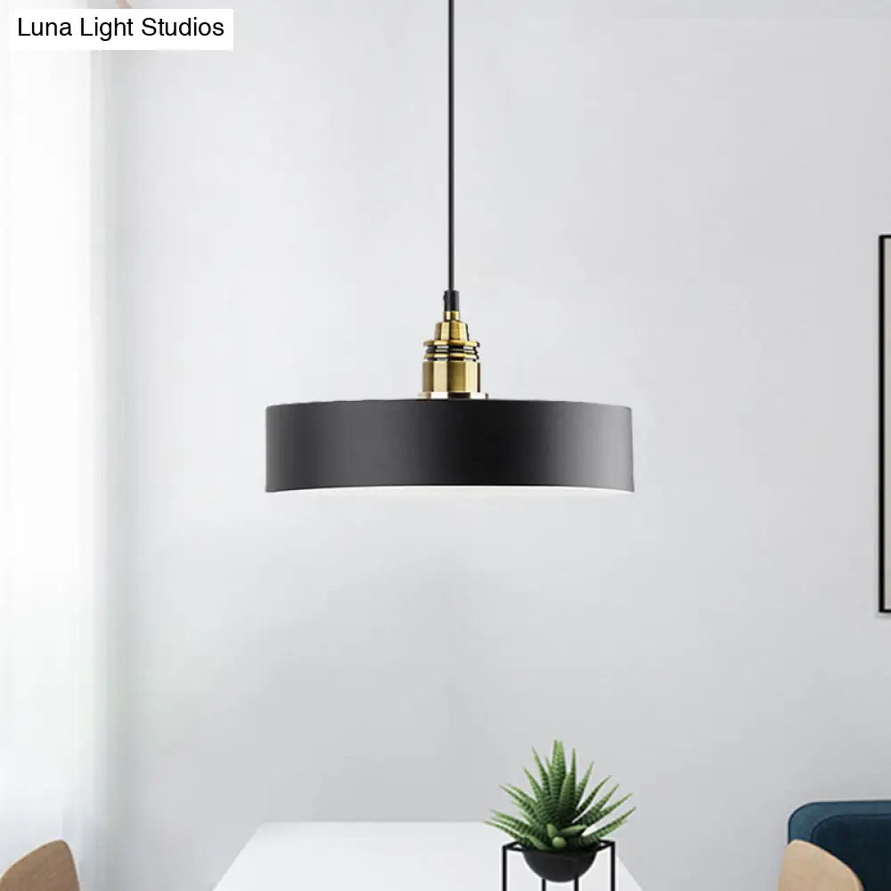 Modern Monochrome Hanging Pendant Light For Study Room - Aluminum Shade