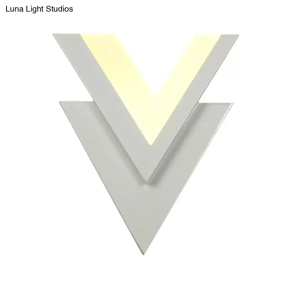 Modern Monochrome V-Shaped Led Wall Sconce For Living Room