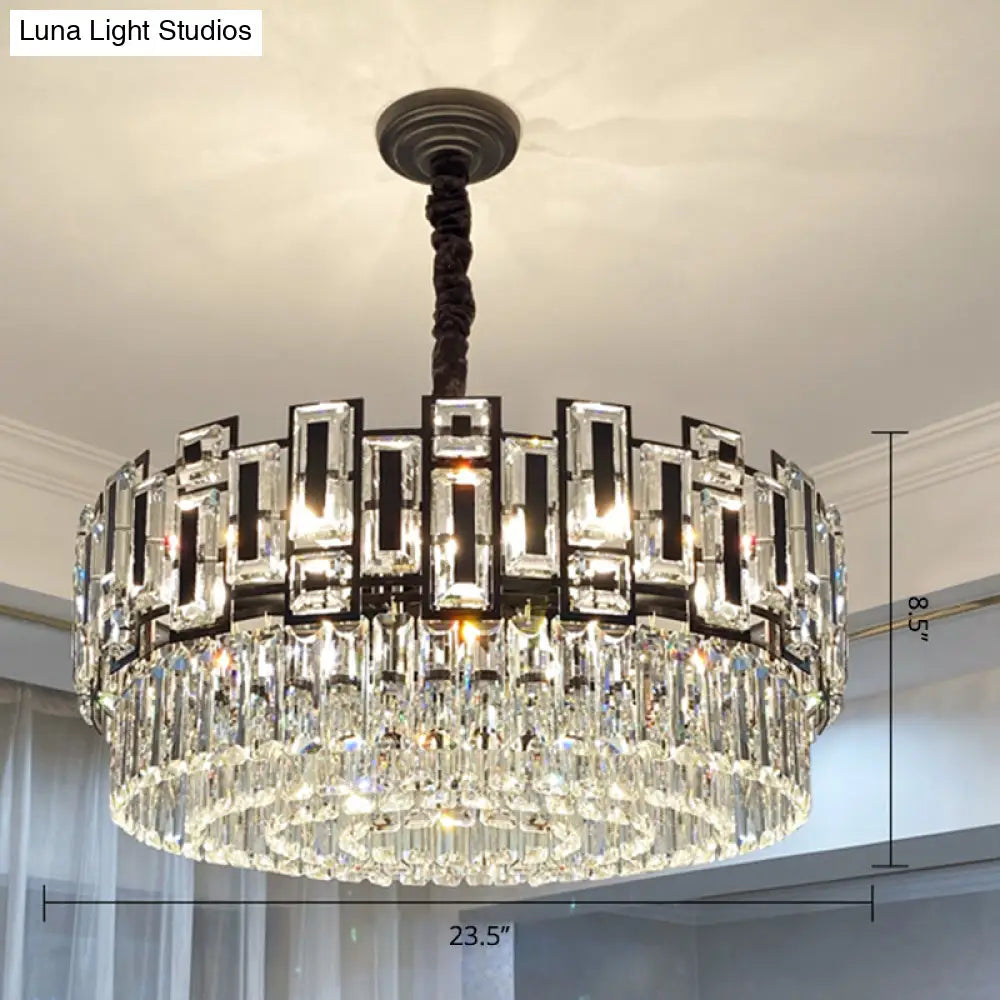 Modern Multi-Layer Crystal Chandelier Pendant For Living Room