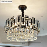 Modern Multi-Layer Crystal Chandelier Pendant For Living Room